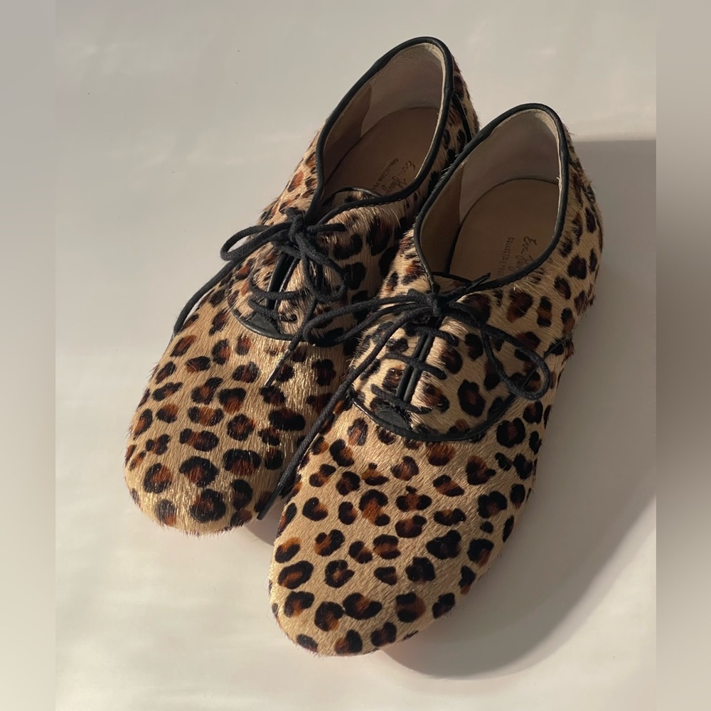 Eva Herzigova Derbies w Calfskin Upper Oxford Flat 37